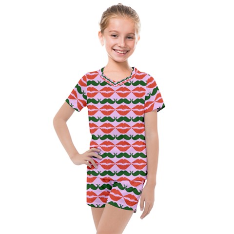 Pattern 174 Kids  Mesh Tee And Shorts Set by GardenOfOphir