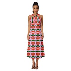 Pattern 174 Sleeveless Cross Front Cocktail Midi Chiffon Dress