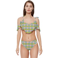 Pattern 176 Ruffle Edge Tie Up Bikini Set	