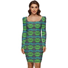 Pattern 179 Women Long Sleeve Ruched Stretch Jersey Dress by GardenOfOphir