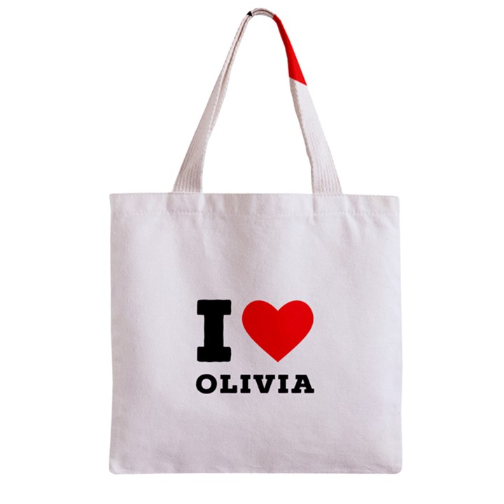 I love olivia Zipper Grocery Tote Bag