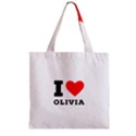 I love olivia Zipper Grocery Tote Bag View2