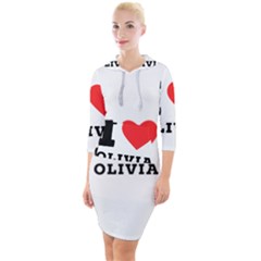 I Love Olivia Quarter Sleeve Hood Bodycon Dress by ilovewhateva