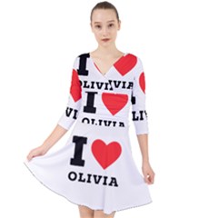 I Love Olivia Quarter Sleeve Front Wrap Dress by ilovewhateva