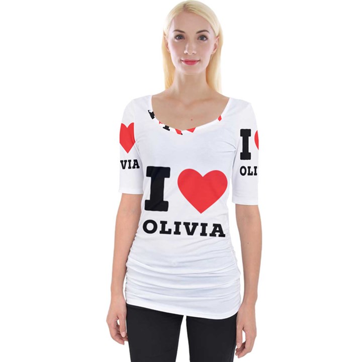 I love olivia Wide Neckline Tee