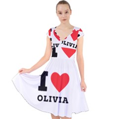 I Love Olivia Cap Sleeve Front Wrap Midi Dress by ilovewhateva