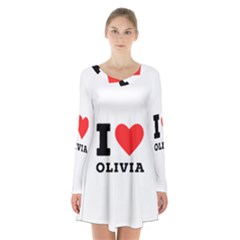 I Love Olivia Long Sleeve Velvet V-neck Dress by ilovewhateva