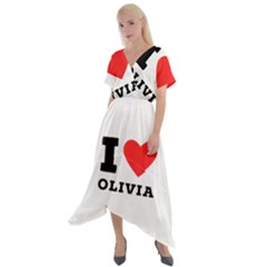 I Love Olivia Cross Front Sharkbite Hem Maxi Dress by ilovewhateva