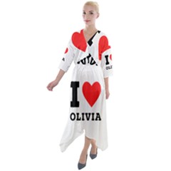 I Love Olivia Quarter Sleeve Wrap Front Maxi Dress by ilovewhateva