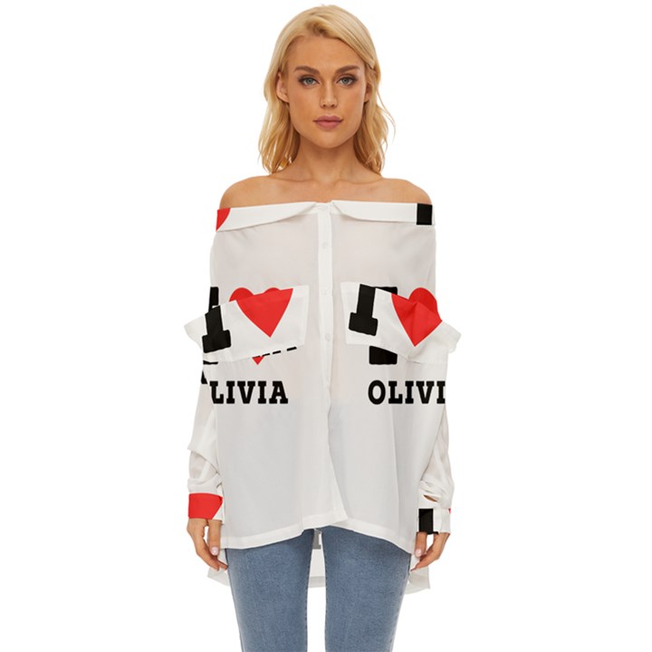 I love olivia Off Shoulder Chiffon Pocket Shirt