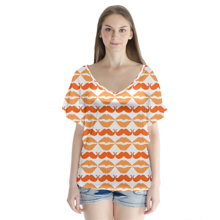 Pattern 181 V-Neck Flutter Sleeve Top