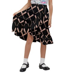 Pattern 183 Kids  Ruffle Flared Wrap Midi Skirt by GardenOfOphir