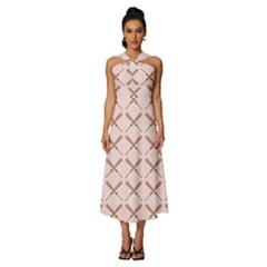 Pattern 185 Sleeveless Cross Front Cocktail Midi Chiffon Dress