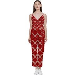 Pattern 186 V-neck Spaghetti Strap Tie Front Jumpsuit by GardenOfOphir