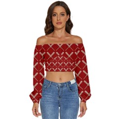 Pattern 186 Long Sleeve Crinkled Weave Crop Top