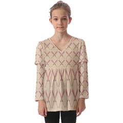 Pattern 188 Kids  V Neck Casual Top by GardenOfOphir