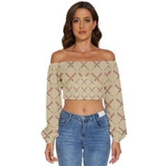 Pattern 188 Long Sleeve Crinkled Weave Crop Top