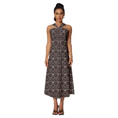 Pattern 194 Sleeveless Cross Front Cocktail Midi Chiffon Dress