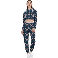 Pattern 192 Cropped Zip Up Lounge Set by GardenOfOphir