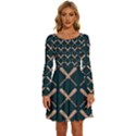 Pattern 192 Long Sleeve Wide Neck Velvet Dress View1