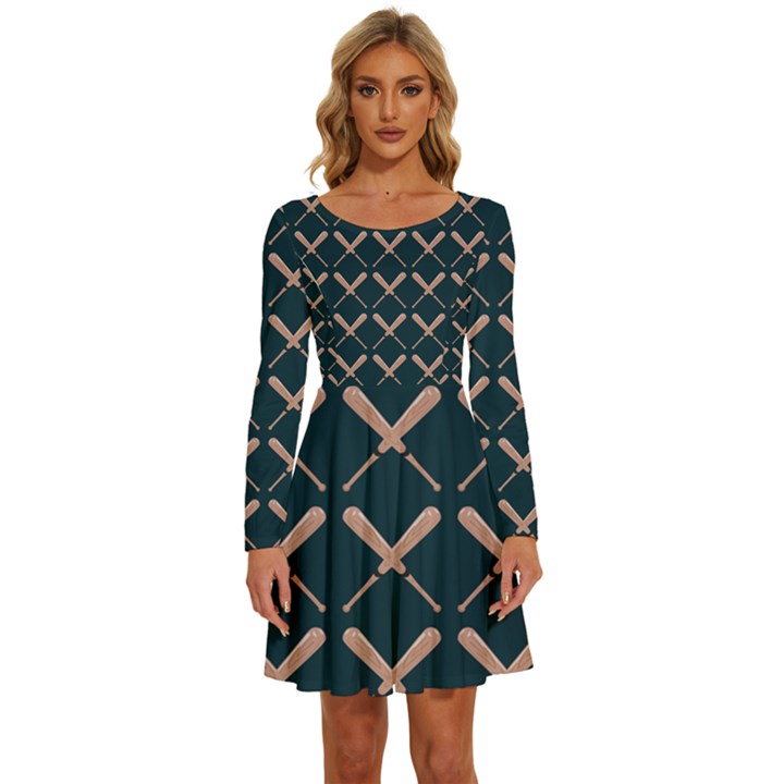 Pattern 192 Long Sleeve Wide Neck Velvet Dress