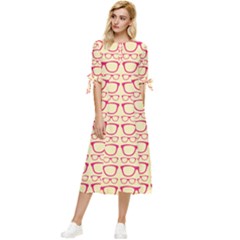 Pattern 196 Bow Sleeve Chiffon Midi Dress