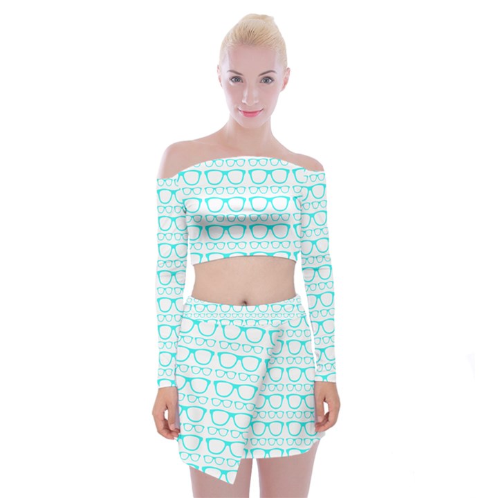 Pattern 198 Off Shoulder Top with Mini Skirt Set