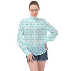 Pattern 198 High Neck Long Sleeve Chiffon Top by GardenOfOphir