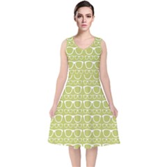 Pattern 199 V-neck Midi Sleeveless Dress  by GardenOfOphir