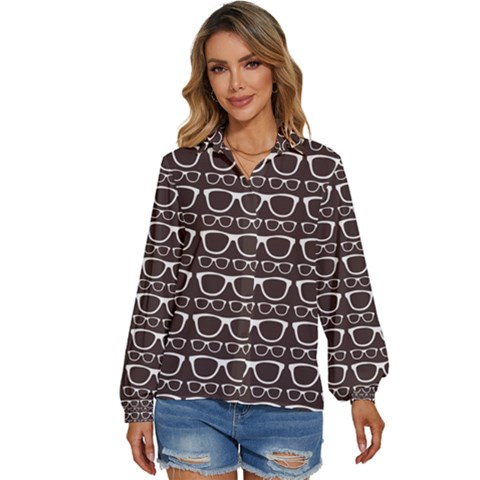 Pattern 201 Women s Long Sleeve Button Down Shirt by GardenOfOphir