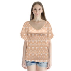 Pattern 203 V-neck Flutter Sleeve Top by GardenOfOphir