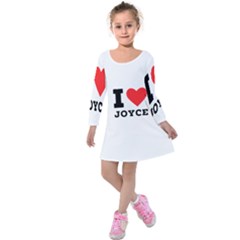 I Love Joyce Kids  Long Sleeve Velvet Dress by ilovewhateva