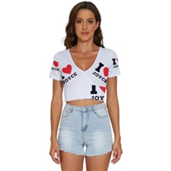 I Love Joyce V-neck Crop Top by ilovewhateva