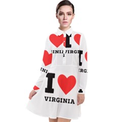 I Love Virginia Long Sleeve Chiffon Shirt Dress by ilovewhateva