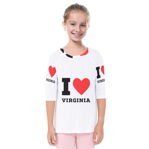 I Love Virginia Kids  Quarter Sleeve Raglan Tee by ilovewhateva