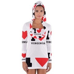 I Love Virginia Long Sleeve Hooded T-shirt by ilovewhateva