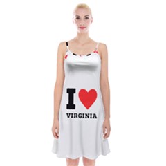 I Love Virginia Spaghetti Strap Velvet Dress by ilovewhateva