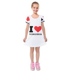 I Love Virginia Kids  Short Sleeve Velvet Dress by ilovewhateva