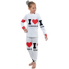 I Love Virginia Kids  Long Sleeve Set  by ilovewhateva