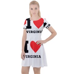 I Love Virginia Cap Sleeve Velour Dress  by ilovewhateva