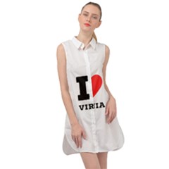 I Love Virginia Sleeveless Shirt Dress by ilovewhateva