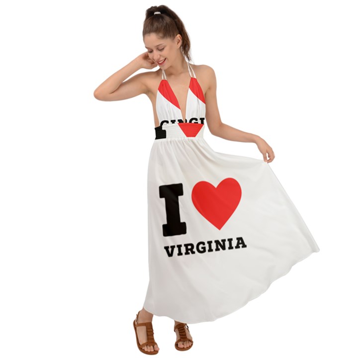 I love virginia Backless Maxi Beach Dress