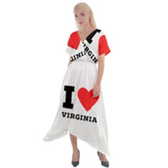 I Love Virginia Cross Front Sharkbite Hem Maxi Dress by ilovewhateva