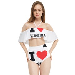 I Love Virginia Halter Flowy Bikini Set  by ilovewhateva