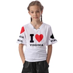 I Love Virginia Kids  V-neck Horn Sleeve Blouse by ilovewhateva