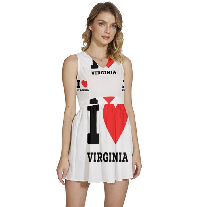 I love virginia Sleeveless High Waist Mini Dress