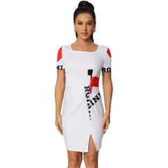 I Love Virginia Fitted Knot Split End Bodycon Dress by ilovewhateva