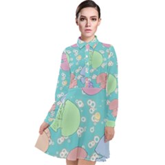 Jellyfish Animal Translucent Long Sleeve Chiffon Shirt Dress by Semog4