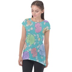 Jellyfish Animal Translucent Cap Sleeve High Low Top