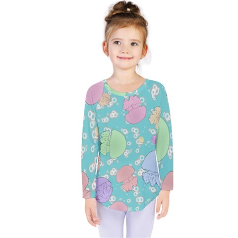 Jellyfish Animal Translucent Kids  Long Sleeve Tee by Semog4